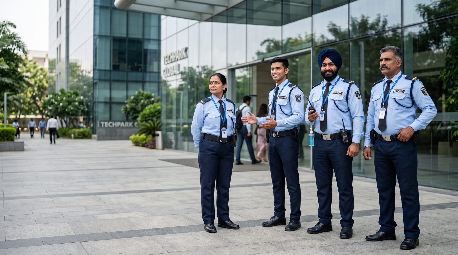 Stafflink security guards stationed outside a Kolkata office park